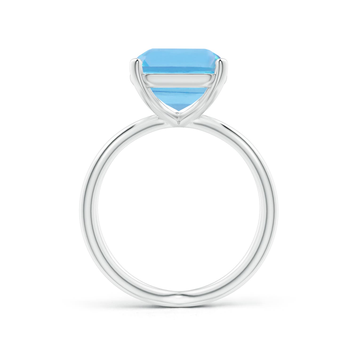 A - Swiss Blue Topaz / 7.2 CT / 14 KT White Gold