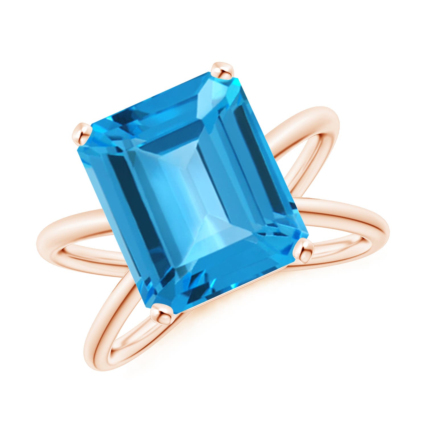 AAA - Swiss Blue Topaz / 7.2 CT / 14 KT Rose Gold