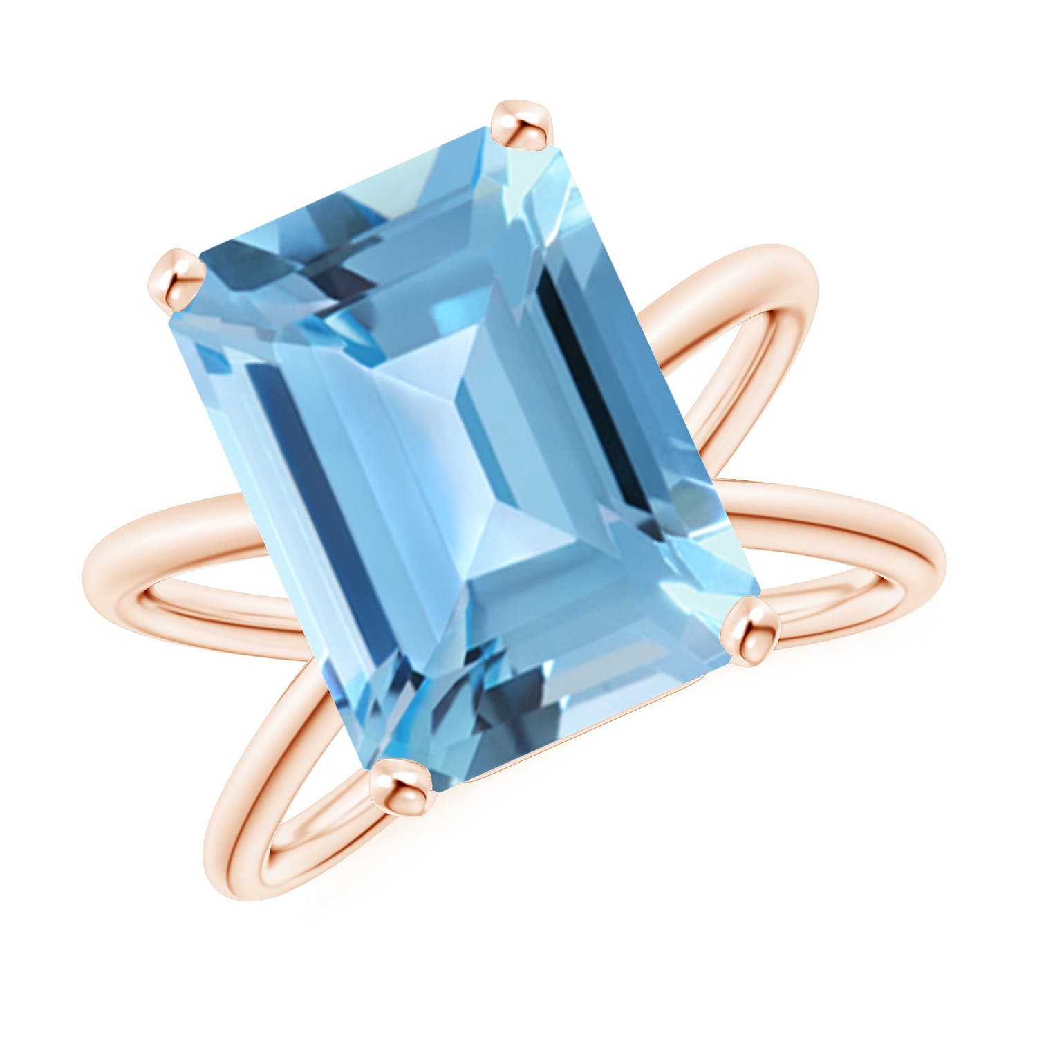 A - Swiss Blue Topaz / 10 CT / 14 KT Rose Gold