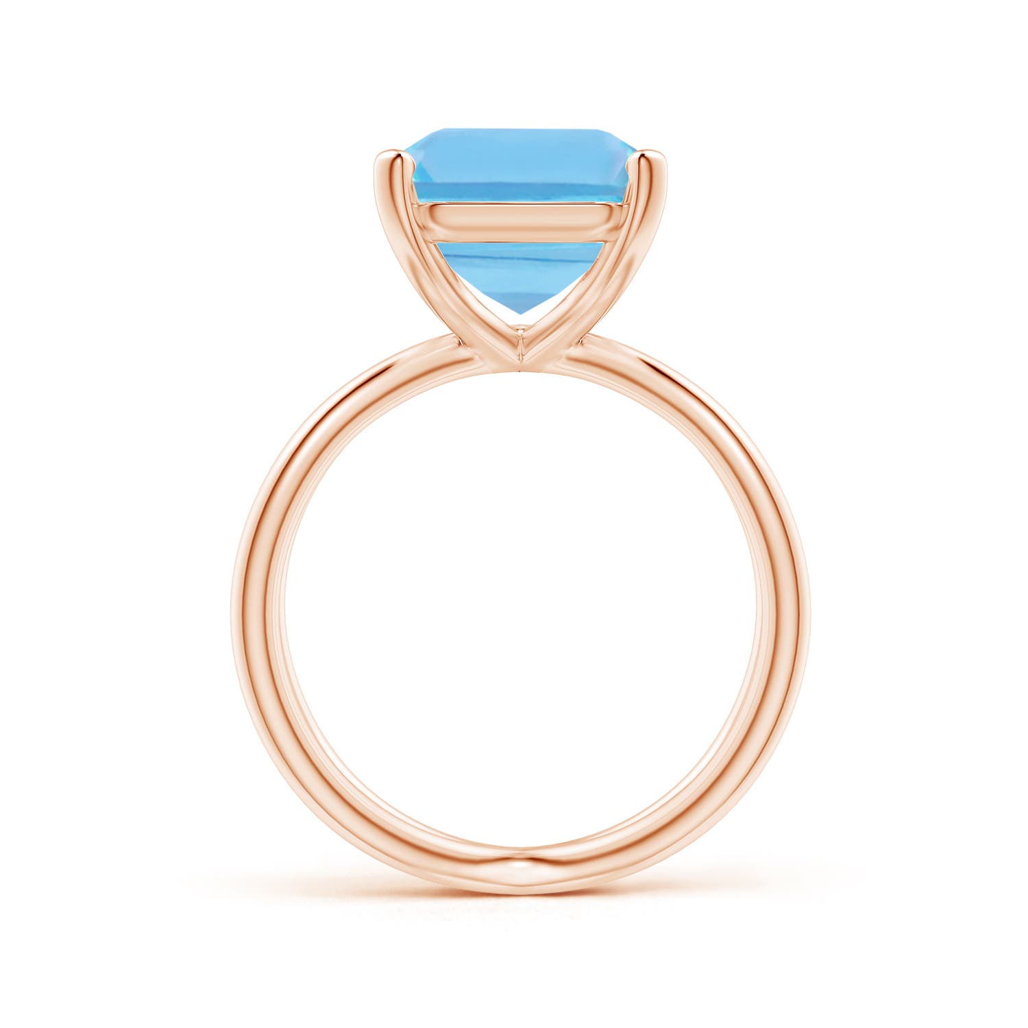 A - Swiss Blue Topaz / 10 CT / 14 KT Rose Gold