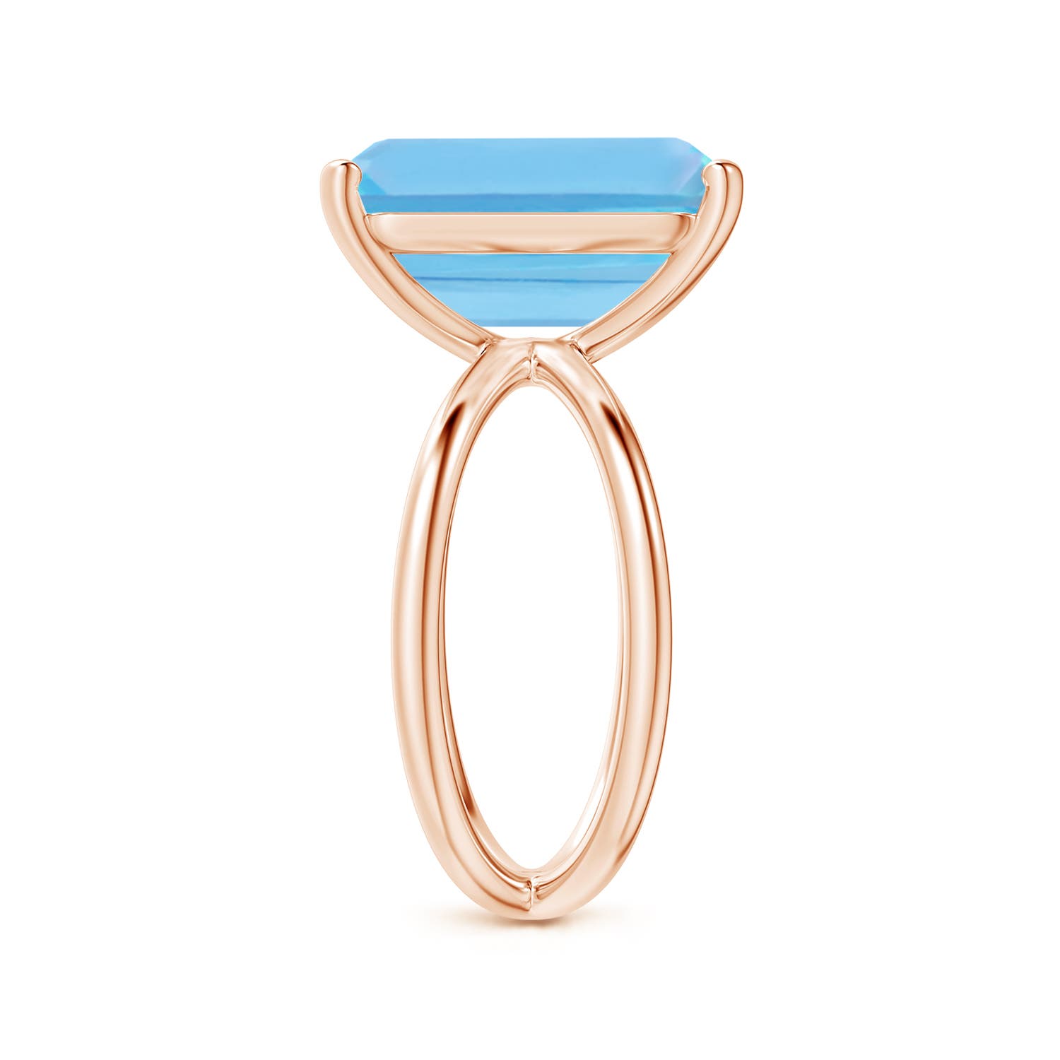 A - Swiss Blue Topaz / 10 CT / 14 KT Rose Gold