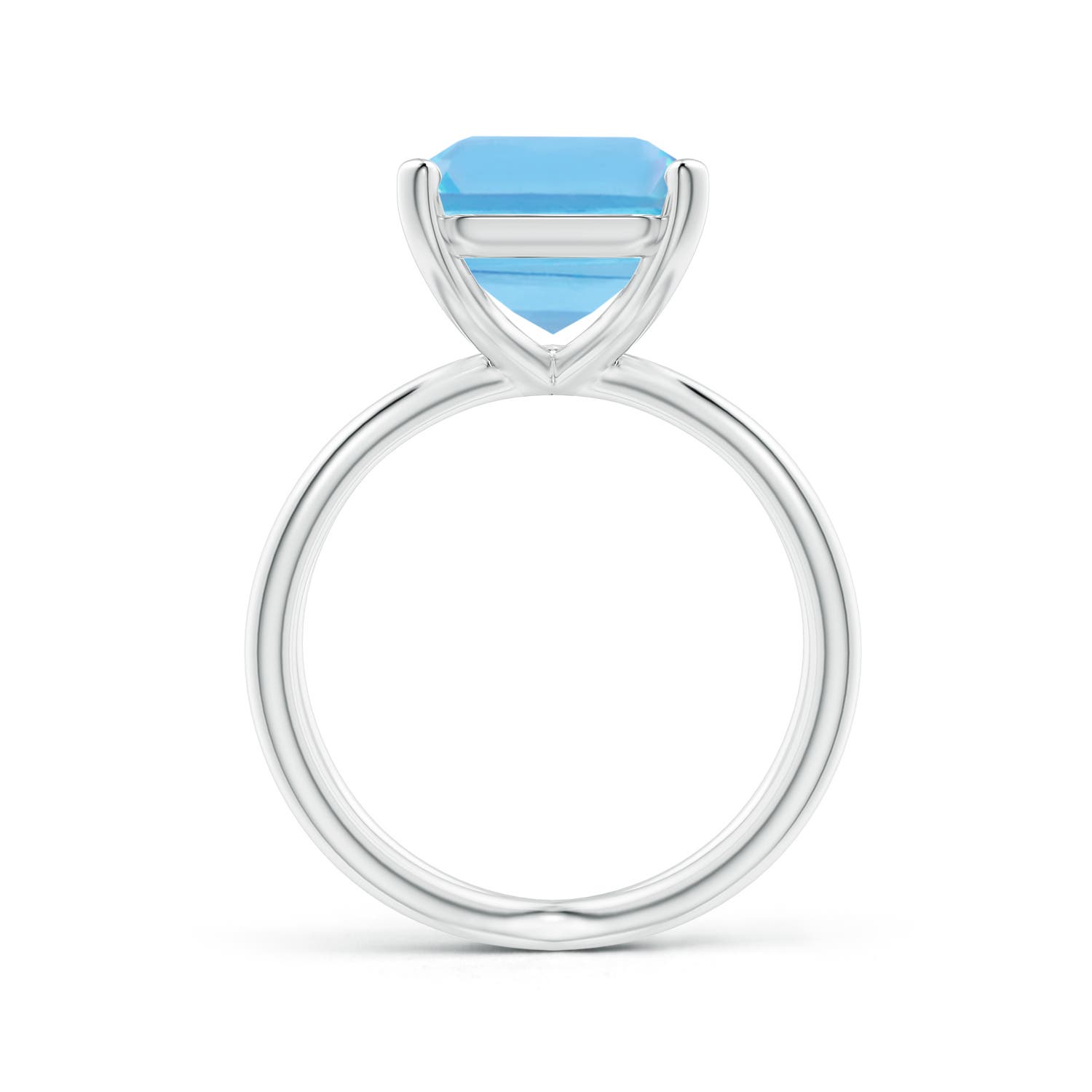 A - Swiss Blue Topaz / 10 CT / 14 KT White Gold