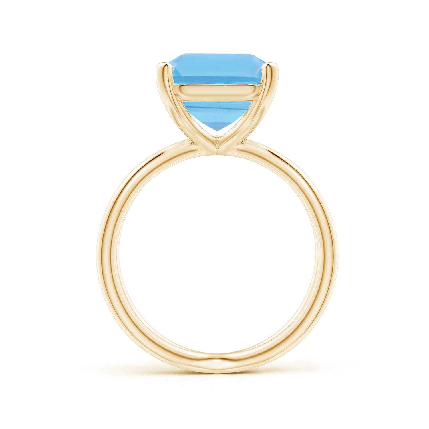 A - Swiss Blue Topaz / 10 CT / 14 KT Yellow Gold