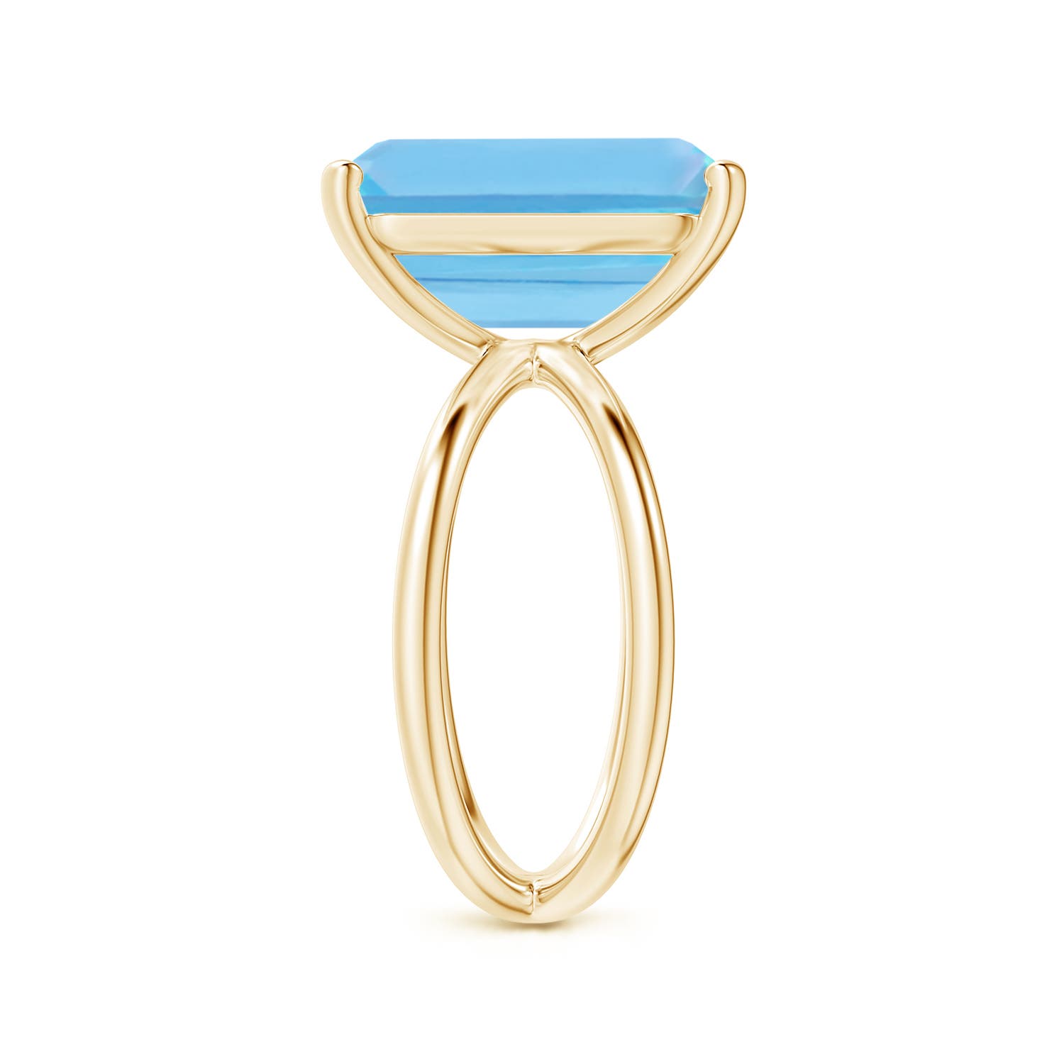 A - Swiss Blue Topaz / 10 CT / 14 KT Yellow Gold