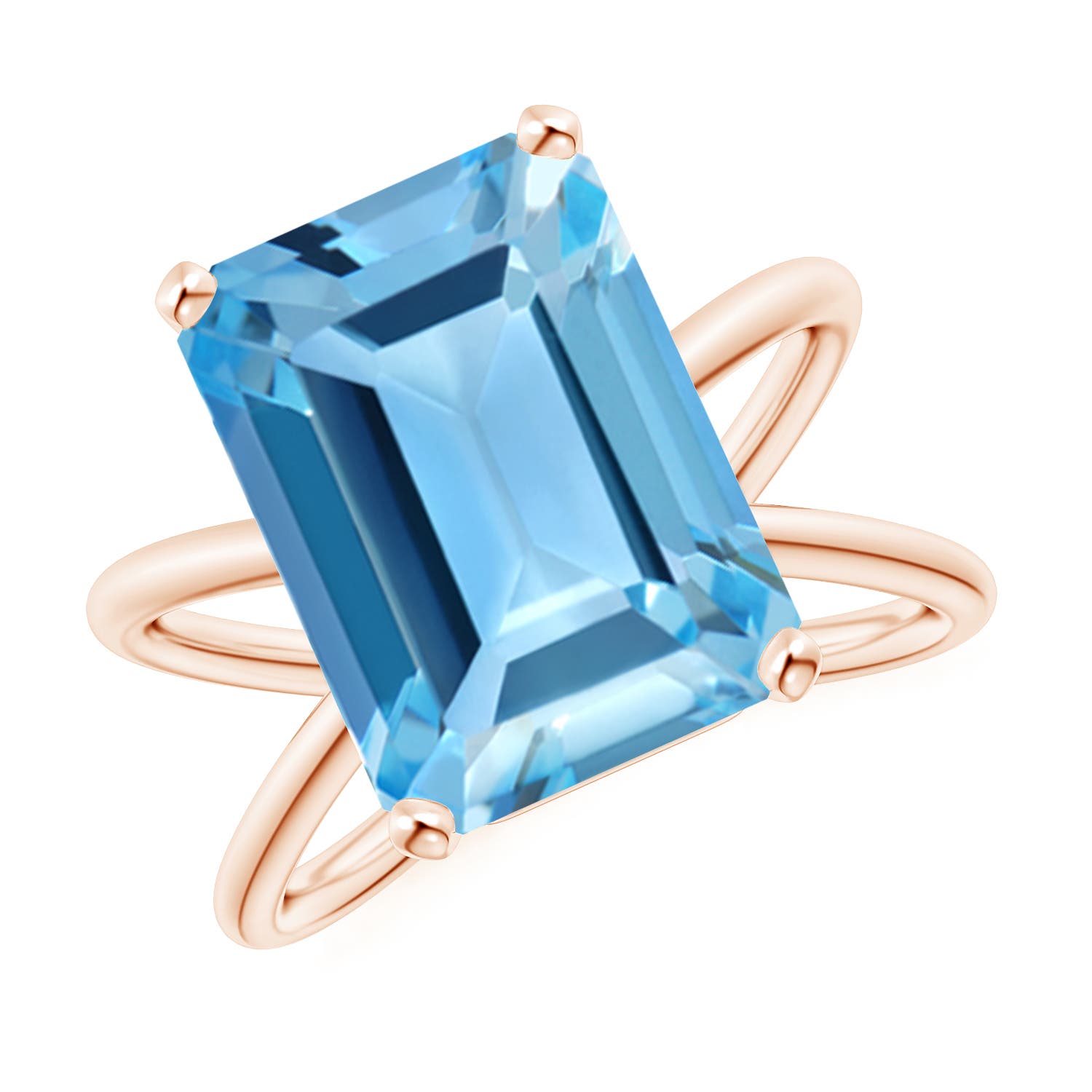 AA - Swiss Blue Topaz / 10 CT / 14 KT Rose Gold