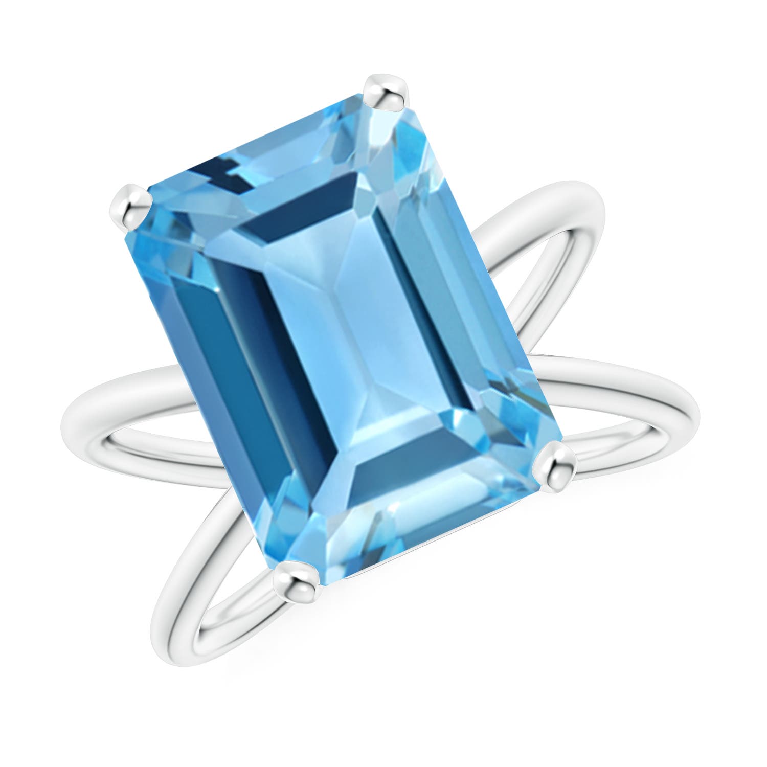 AA - Swiss Blue Topaz / 10 CT / 14 KT White Gold