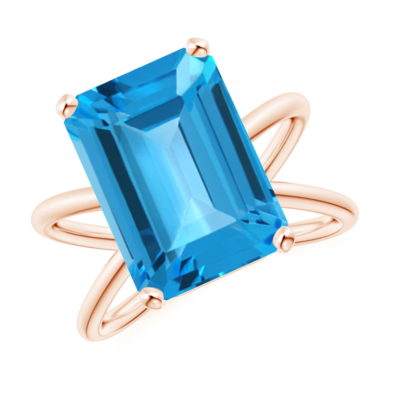 AAA - Swiss Blue Topaz / 10 CT / 14 KT Rose Gold