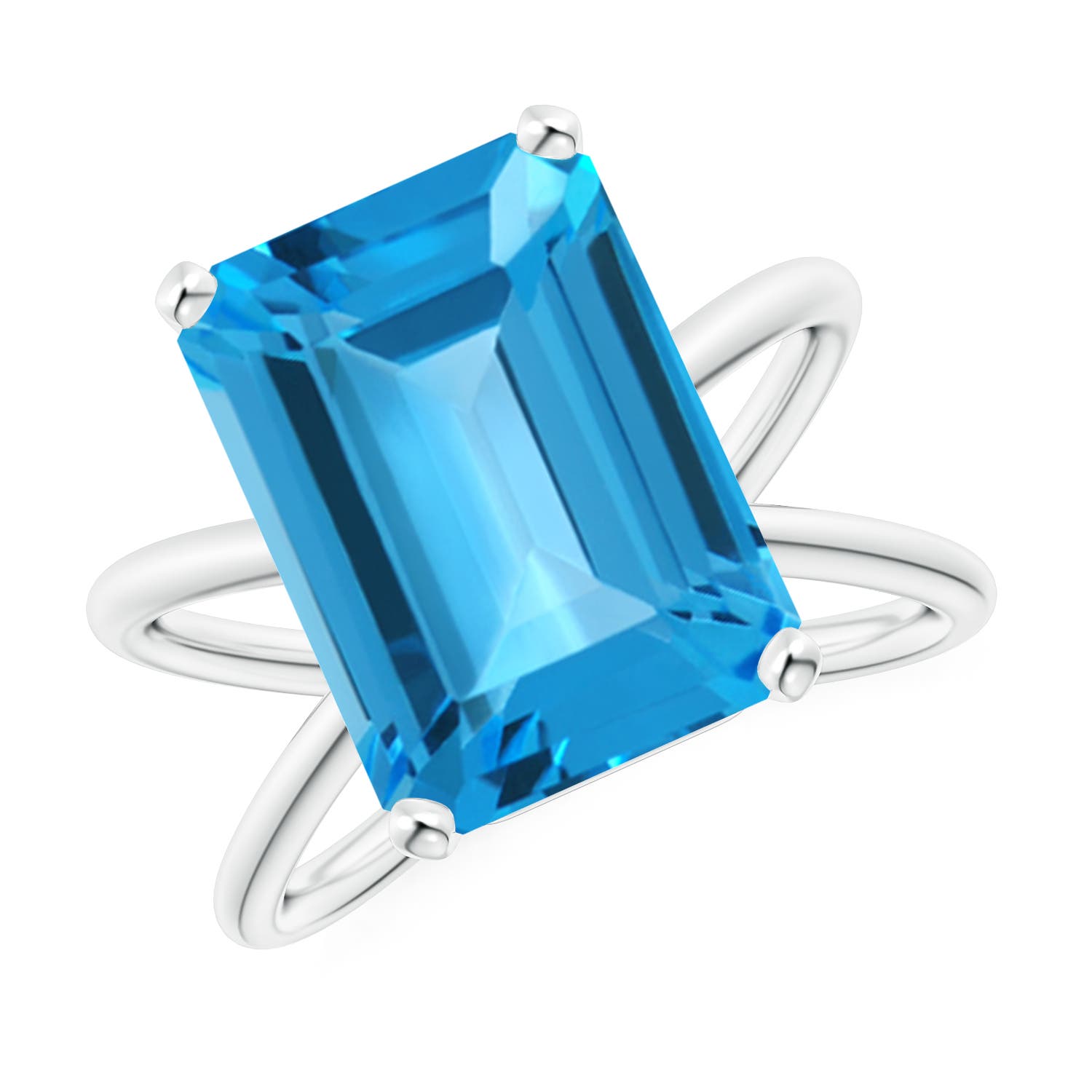 AAA - Swiss Blue Topaz / 10 CT / 14 KT White Gold