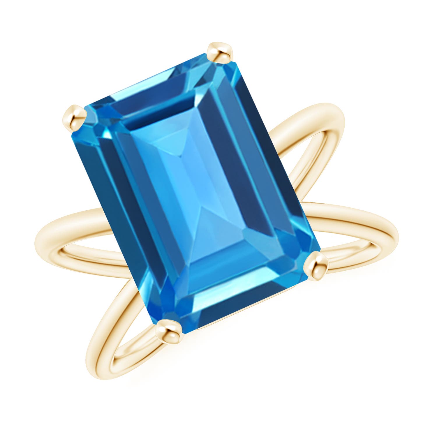 AAAA - Swiss Blue Topaz / 10 CT / 14 KT Yellow Gold