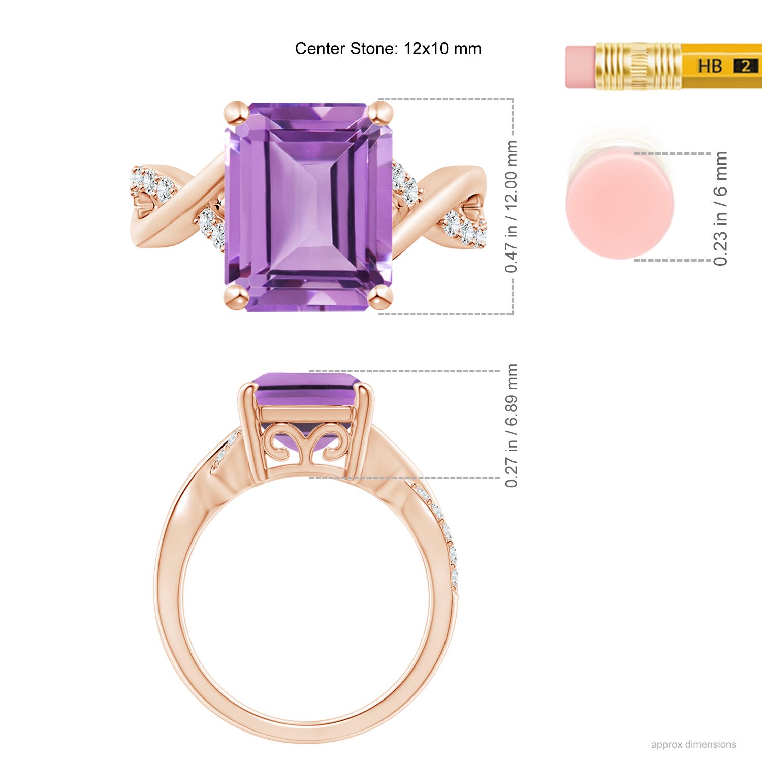 A - Amethyst / 5.47 CT / 14 KT Rose Gold