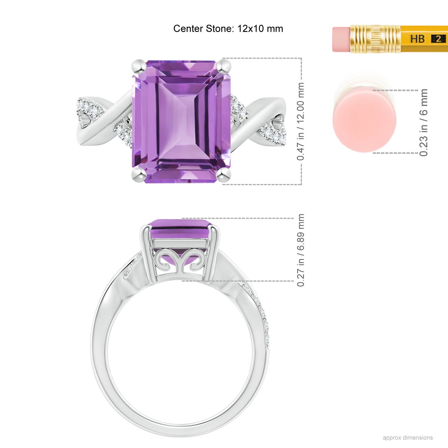 A - Amethyst / 5.47 CT / 14 KT White Gold