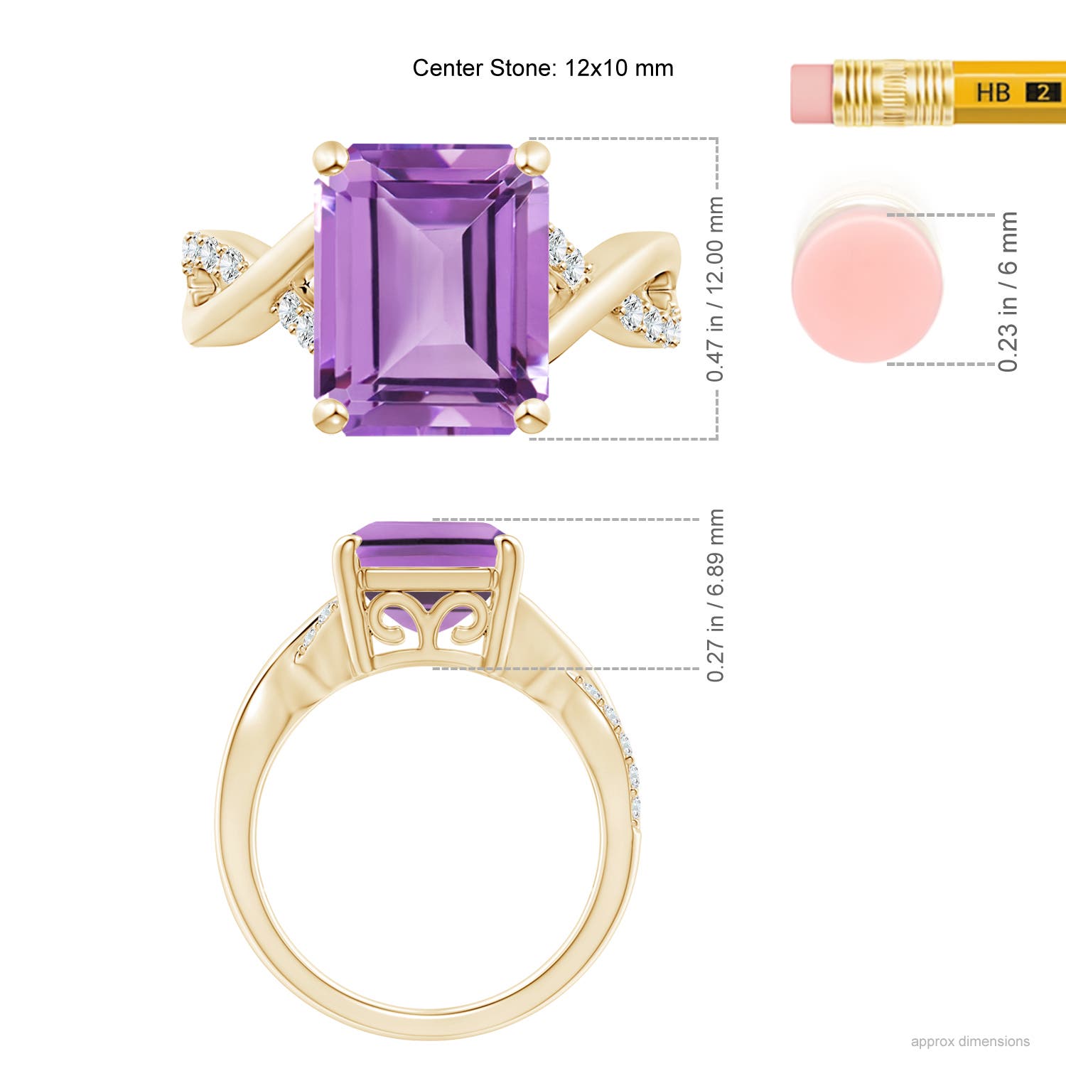 A - Amethyst / 5.47 CT / 14 KT Yellow Gold