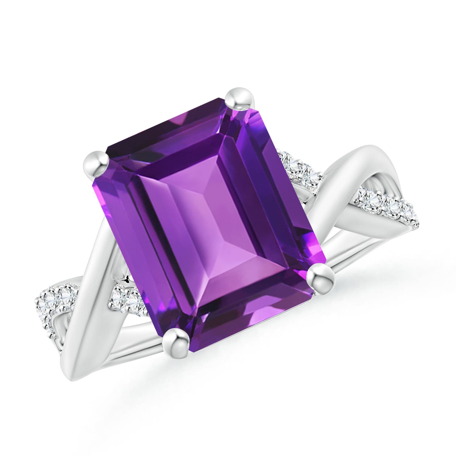 AAAA - Amethyst / 5.47 CT / 14 KT White Gold