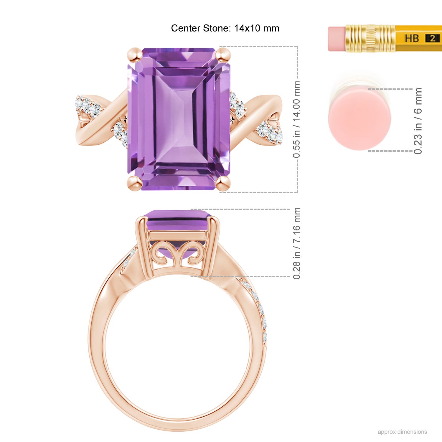 A - Amethyst / 6.7 CT / 14 KT Rose Gold