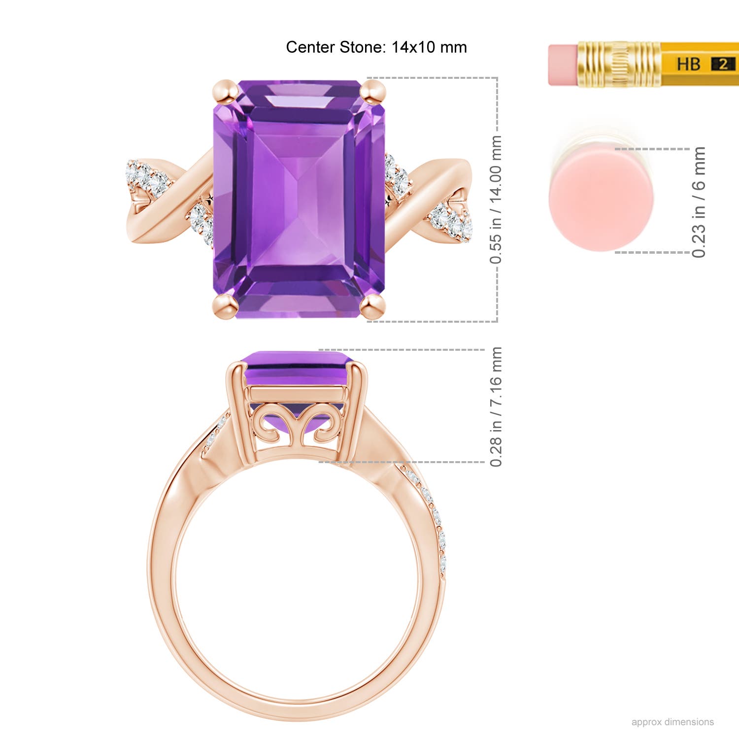 AA - Amethyst / 6.7 CT / 14 KT Rose Gold