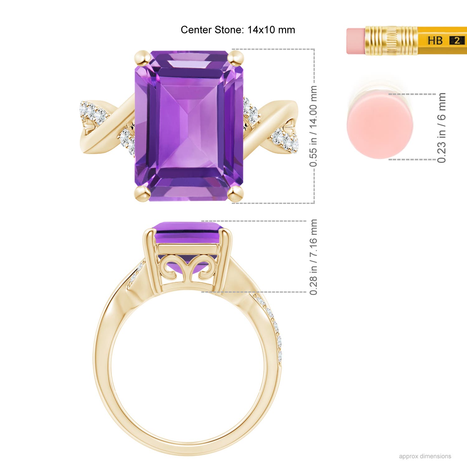 AA - Amethyst / 6.7 CT / 14 KT Yellow Gold