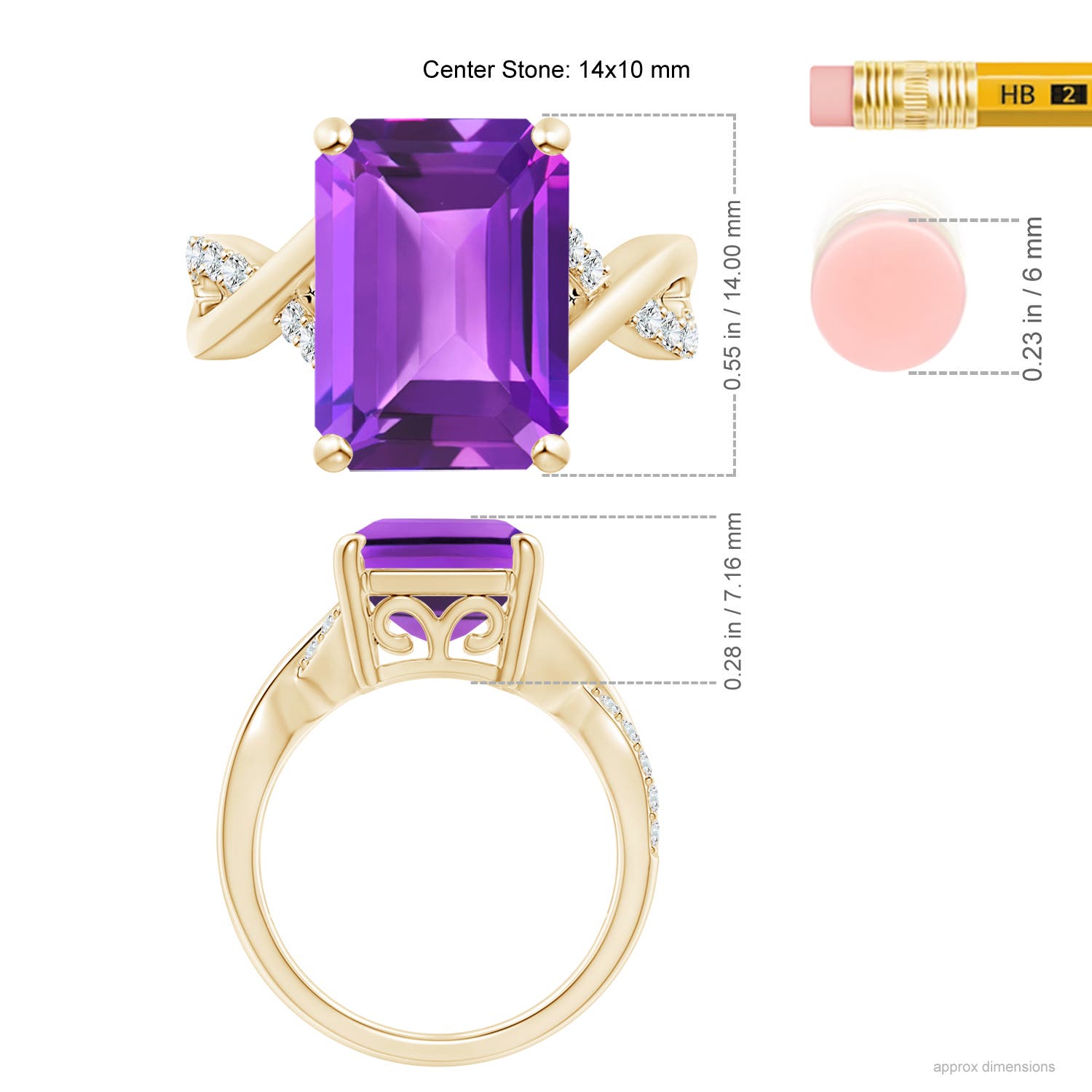 AAA - Amethyst / 6.7 CT / 14 KT Yellow Gold