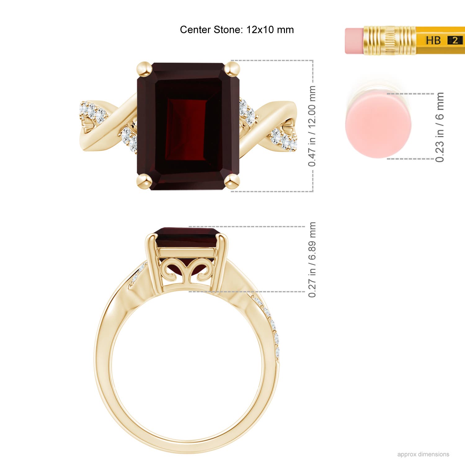 A - Garnet / 7.62 CT / 14 KT Yellow Gold