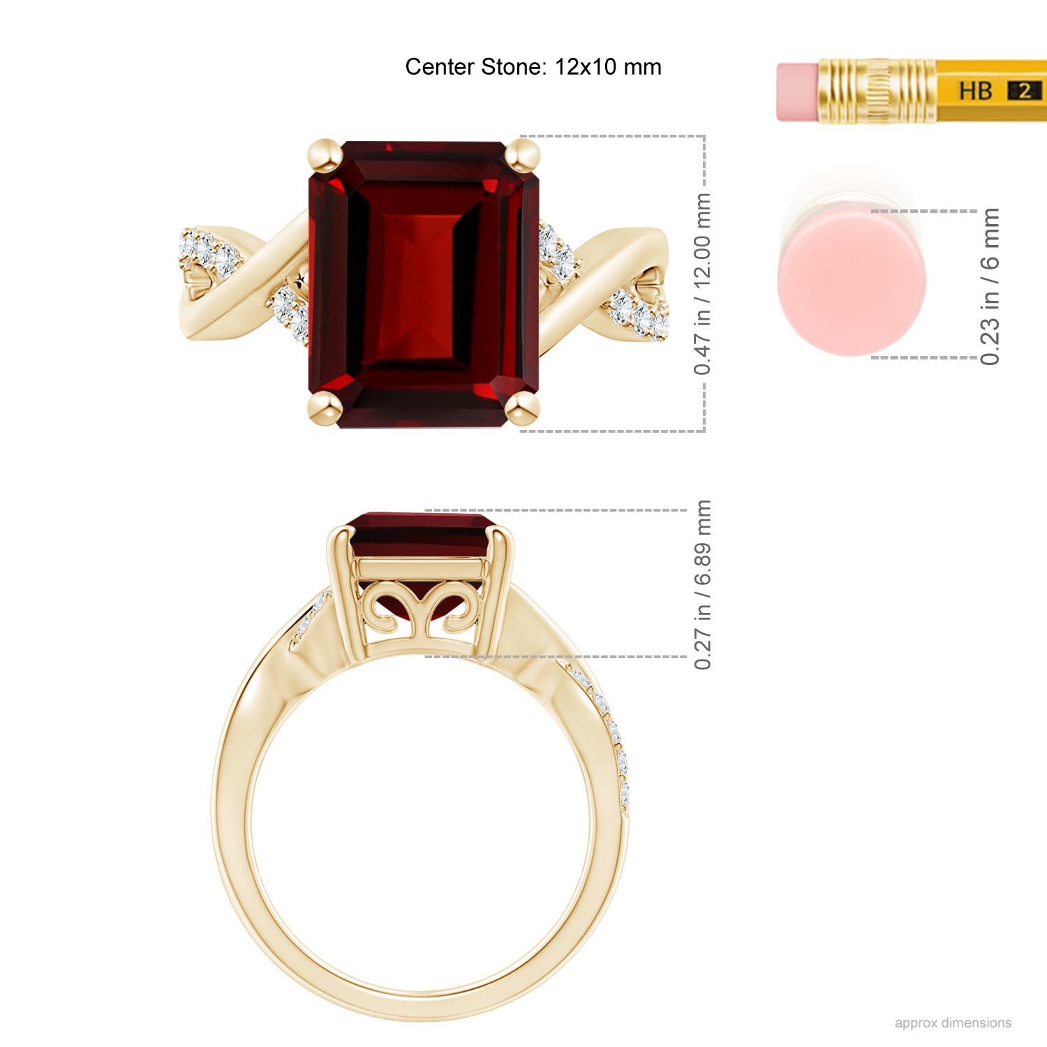 AAAA - Garnet / 7.62 CT / 14 KT Yellow Gold