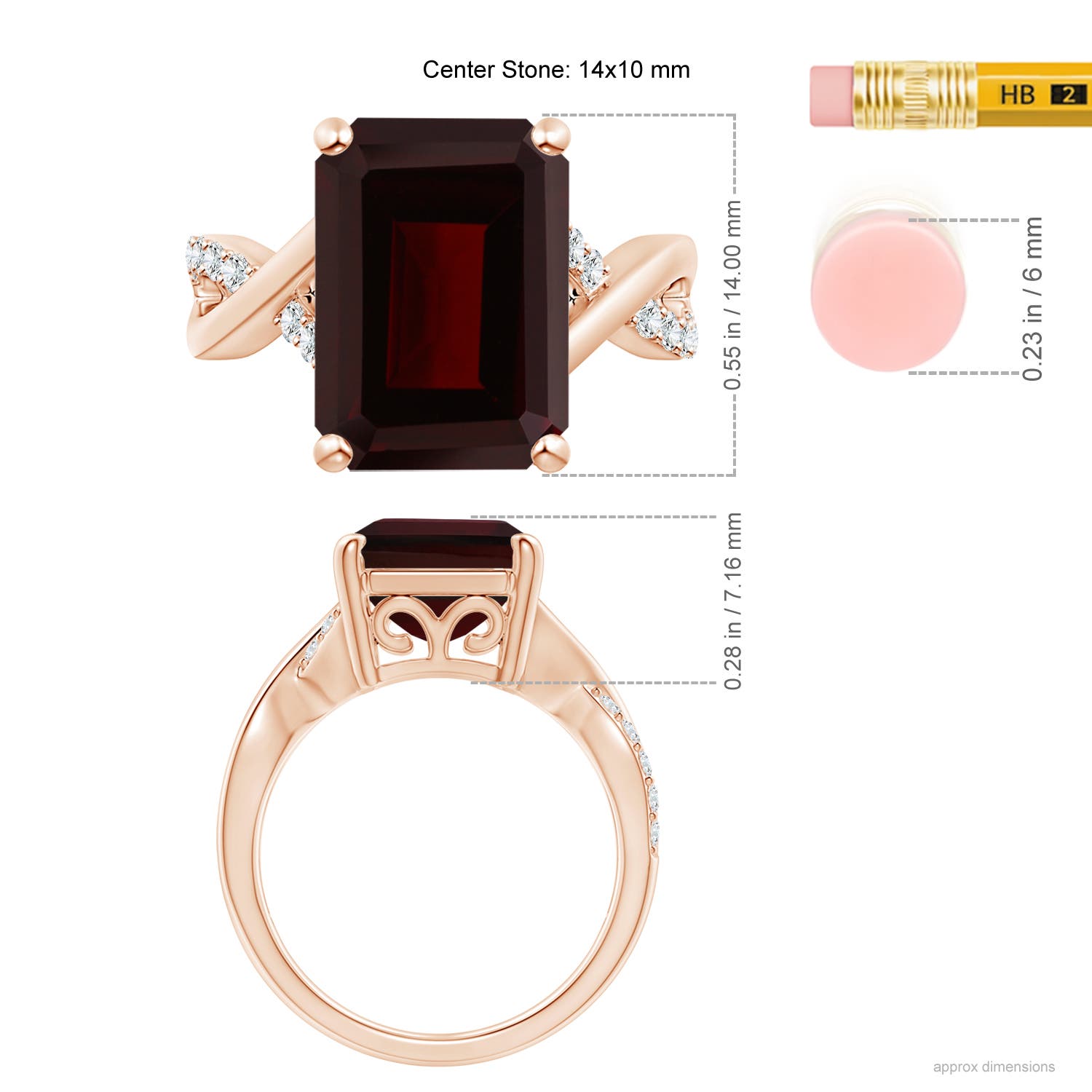 A - Garnet / 8.7 CT / 14 KT Rose Gold