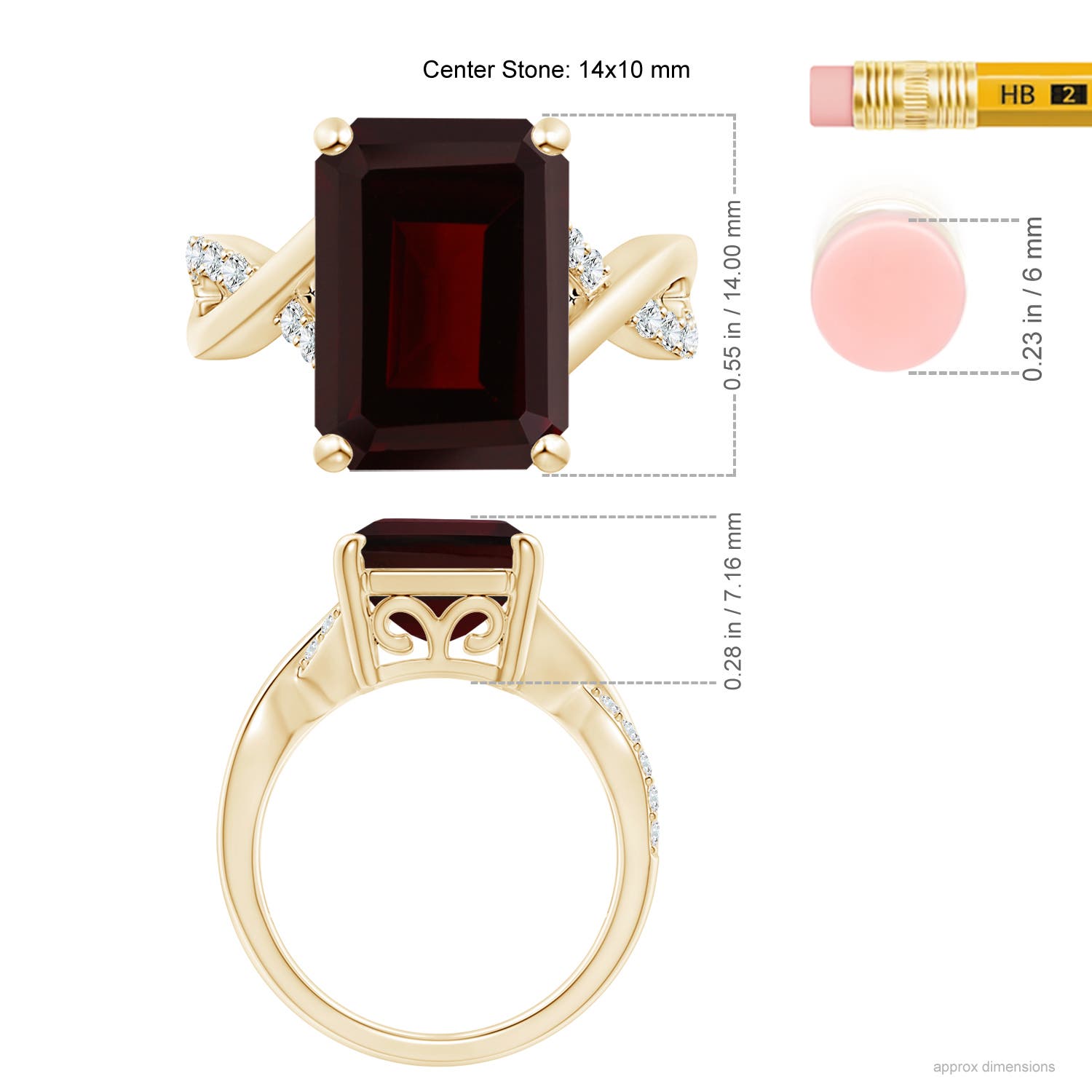 A - Garnet / 8.7 CT / 14 KT Yellow Gold