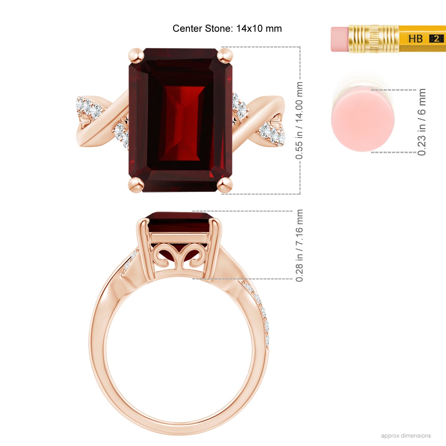 AA - Garnet / 8.7 CT / 14 KT Rose Gold