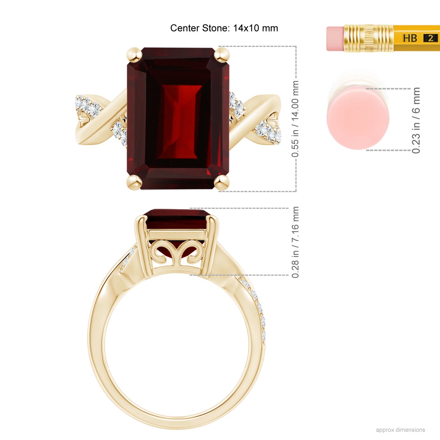 AA - Garnet / 8.7 CT / 14 KT Yellow Gold