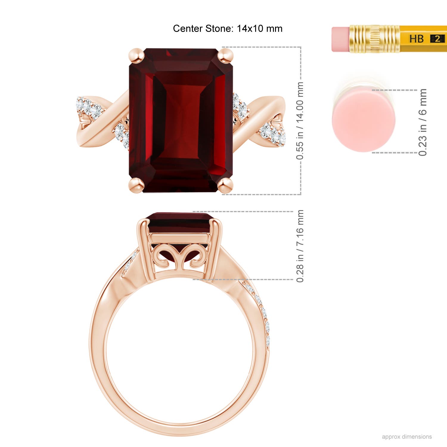 AAA - Garnet / 8.7 CT / 14 KT Rose Gold