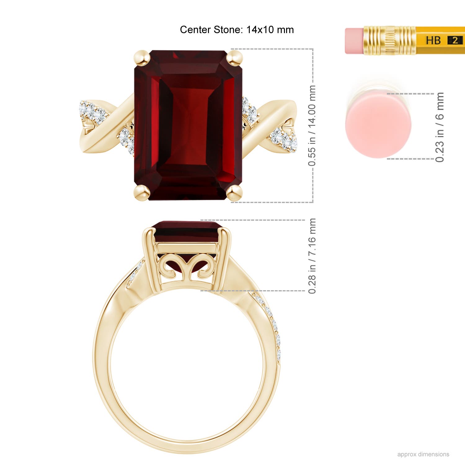 AAA - Garnet / 8.7 CT / 14 KT Yellow Gold