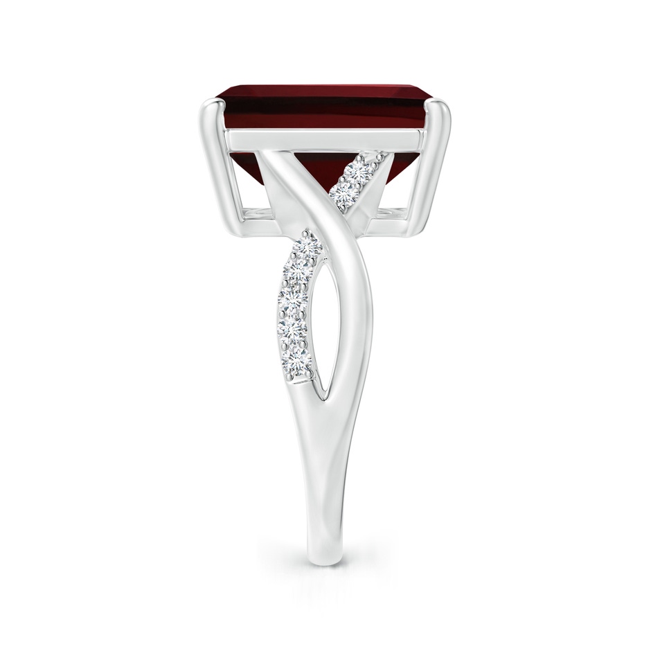 14x10mm AAAA Emerald-Cut Garnet Crossover Shank Cocktail Ring in P950 Platinum side 2