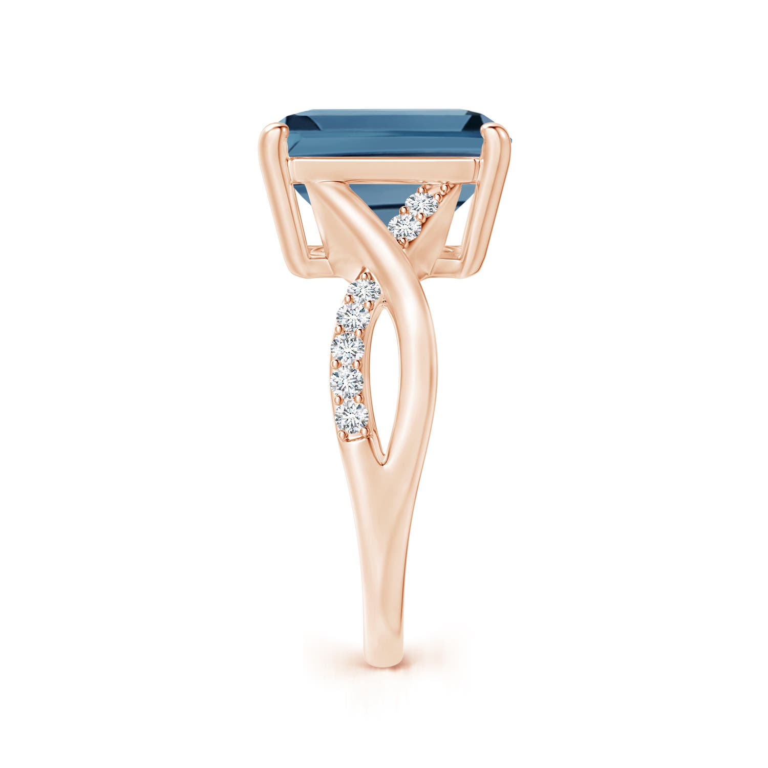 A - London Blue Topaz / 7.37 CT / 14 KT Rose Gold