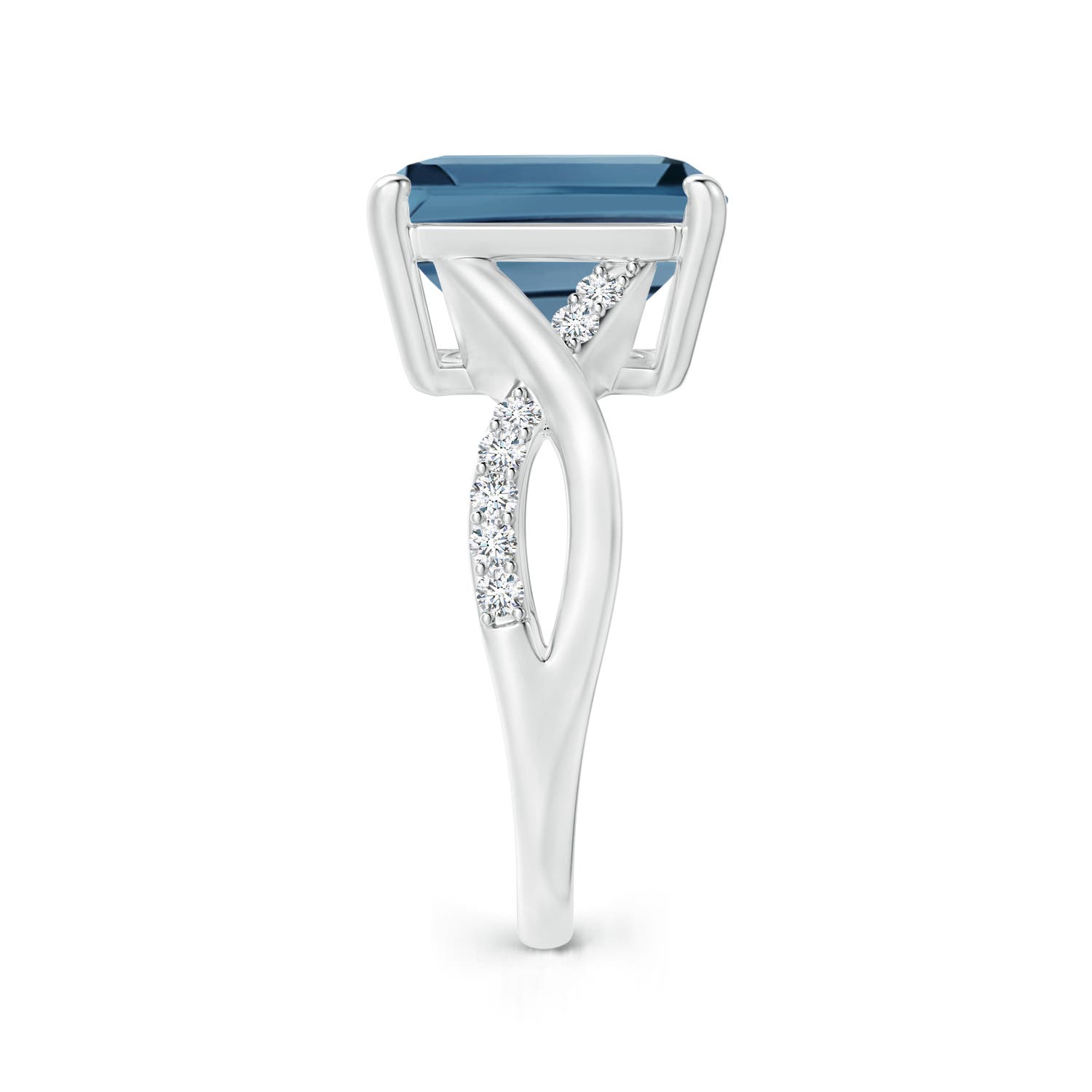 A - London Blue Topaz / 7.37 CT / 14 KT White Gold