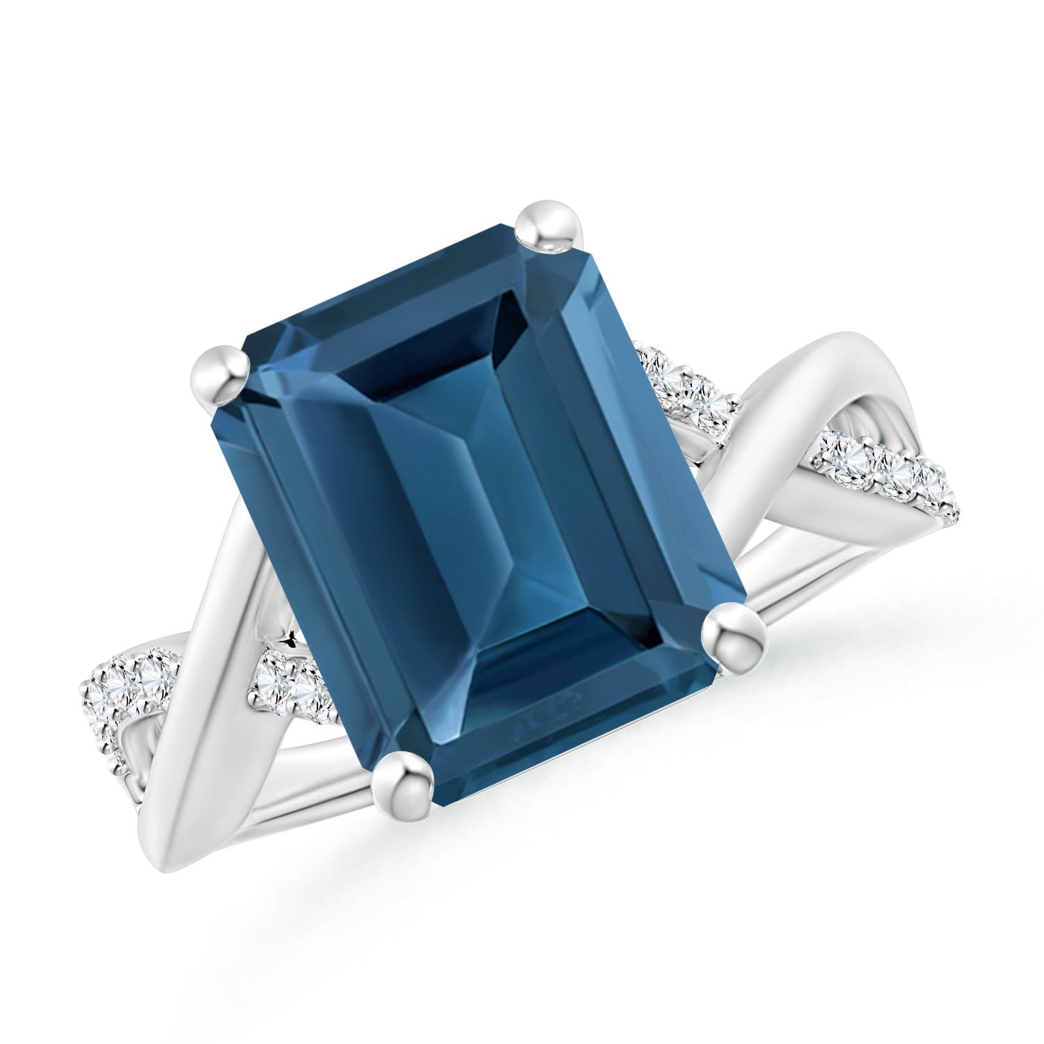 AA - London Blue Topaz / 7.37 CT / 14 KT White Gold