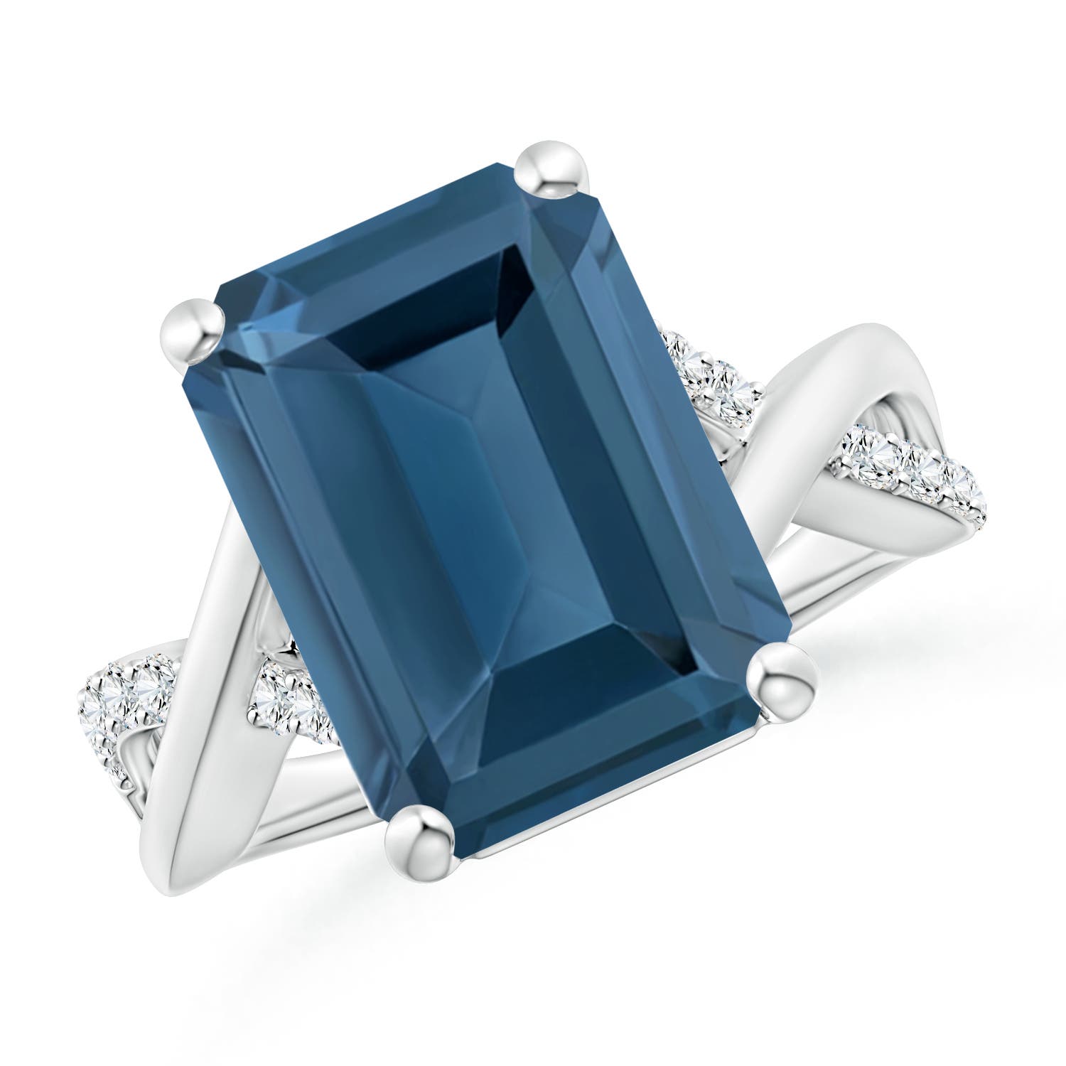 A - London Blue Topaz / 10.2 CT / 14 KT White Gold