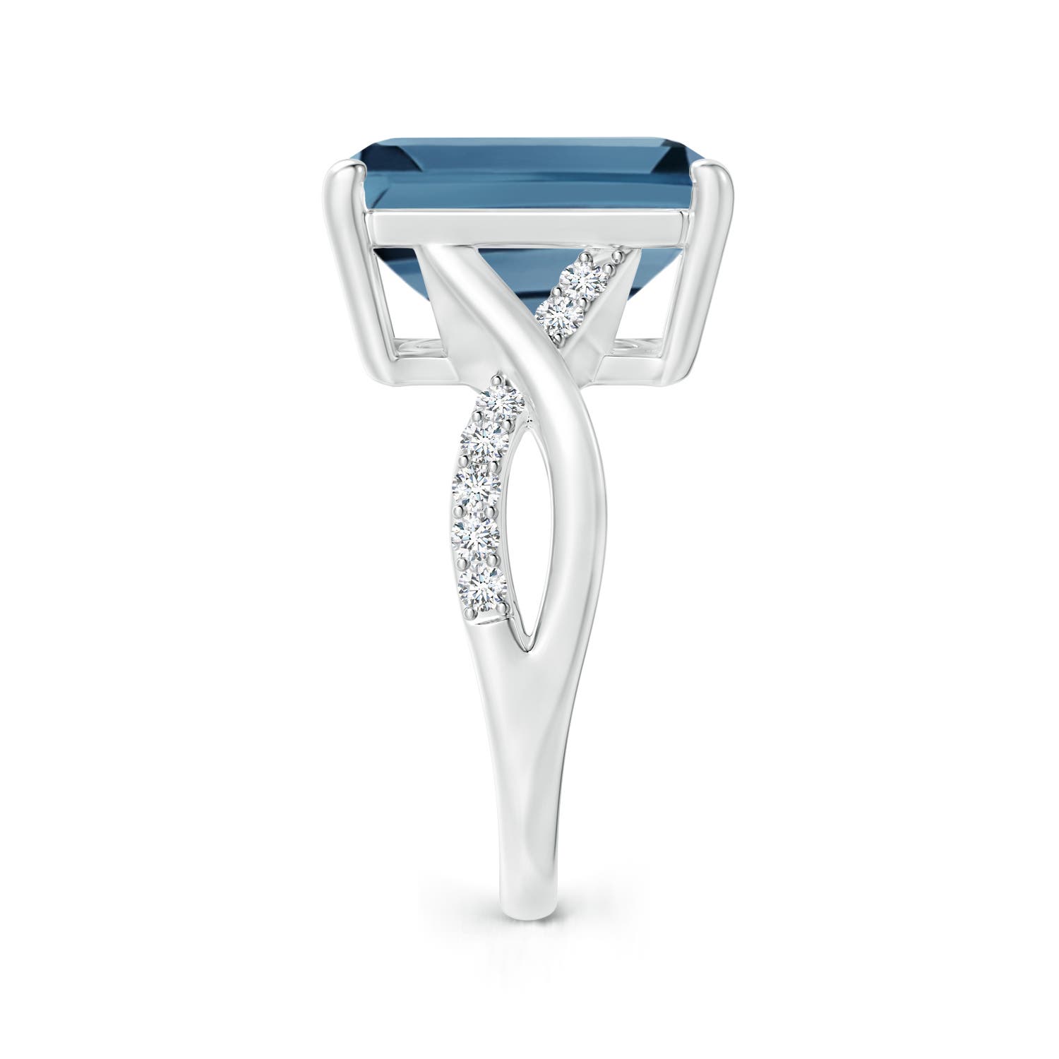 A - London Blue Topaz / 10.2 CT / 14 KT White Gold