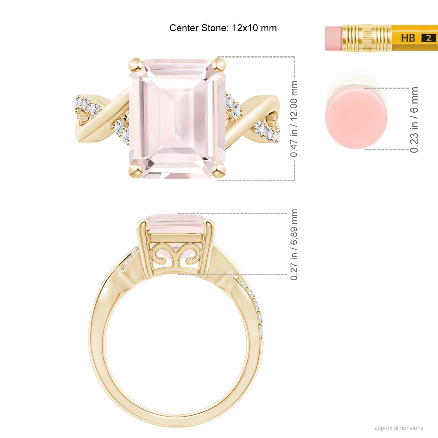 A - Morganite / 4.42 CT / 14 KT Yellow Gold