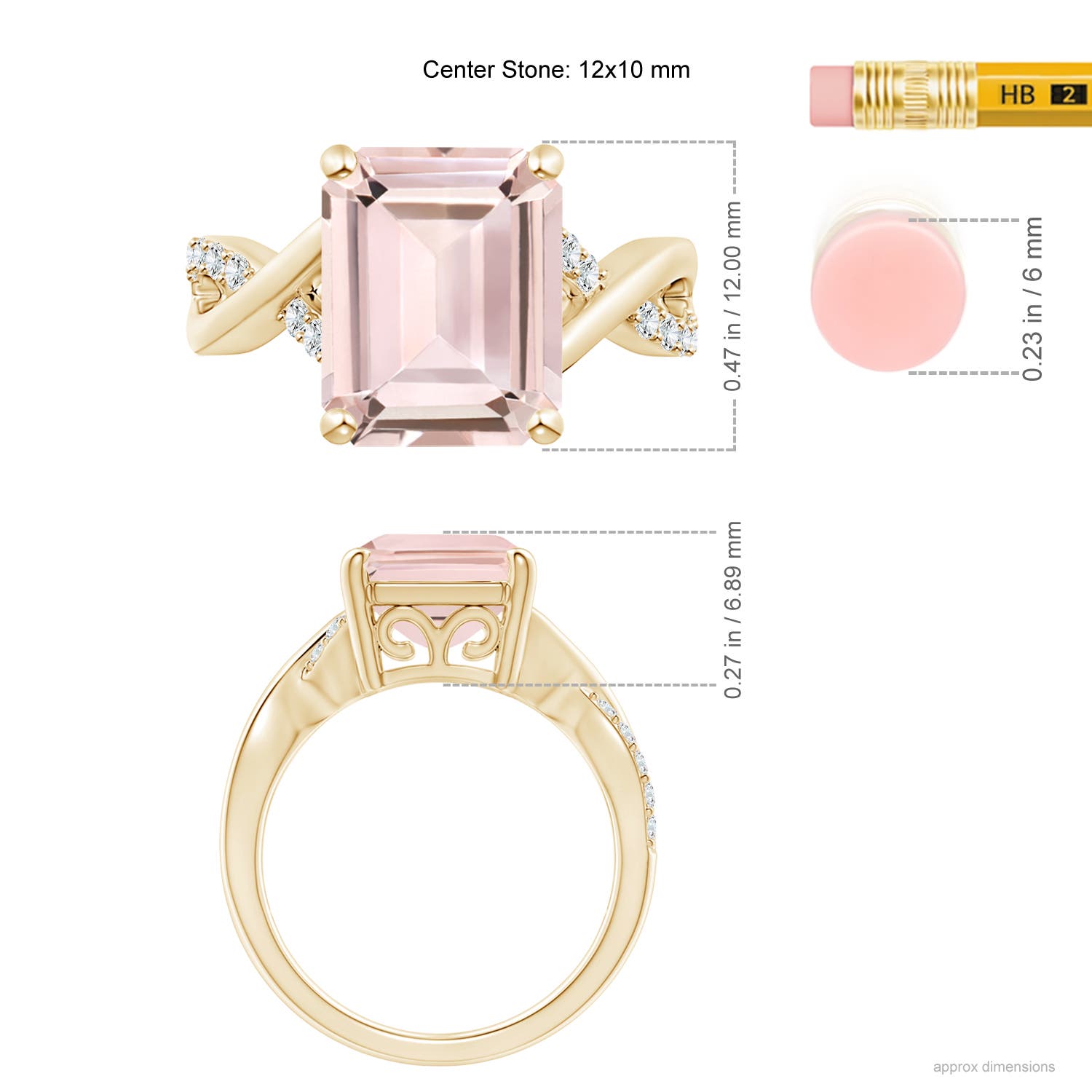 AA - Morganite / 4.42 CT / 14 KT Yellow Gold