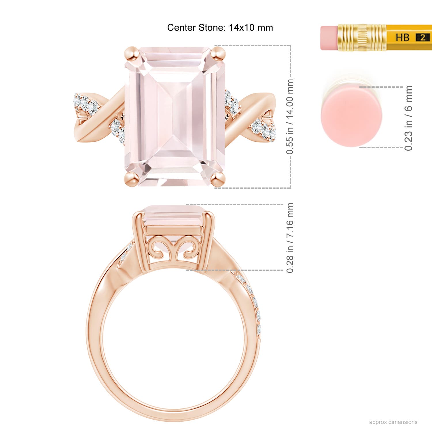 A - Morganite / 6.2 CT / 14 KT Rose Gold