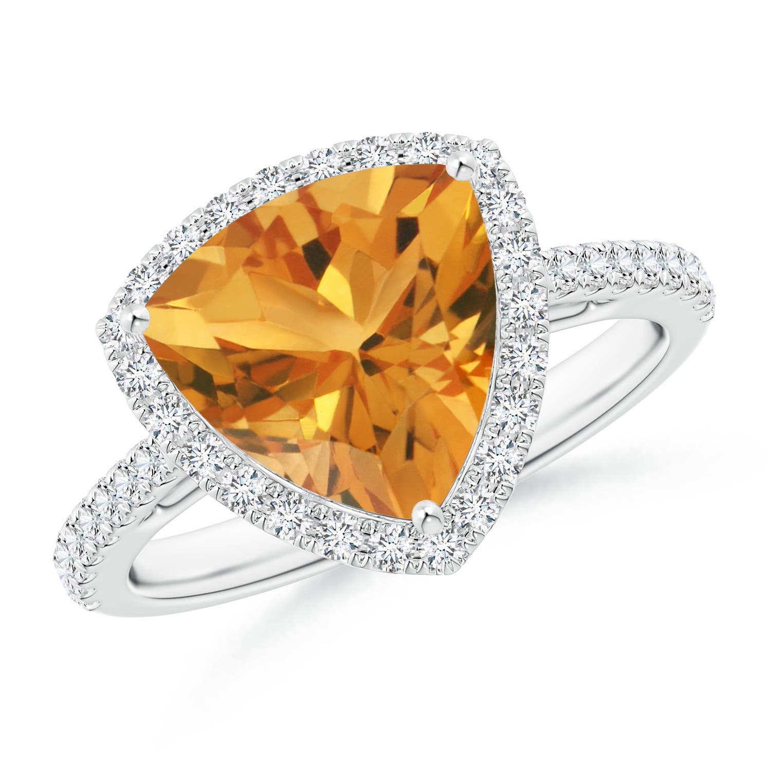 AA - Citrine / 3.08 CT / 14 KT White Gold