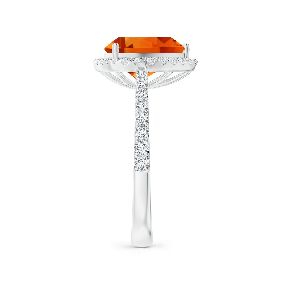 10mm AAAA Trillion Citrine Cocktail Ring with Diamond Halo in P950 Platinum side 2