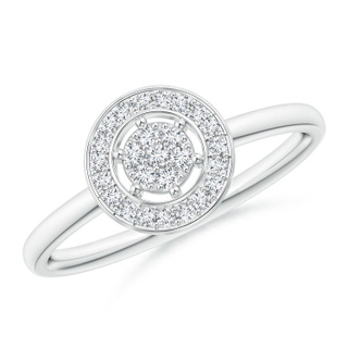 1.1mm GVS2 Diamond Clustre Halo Ring in P950 Platinum