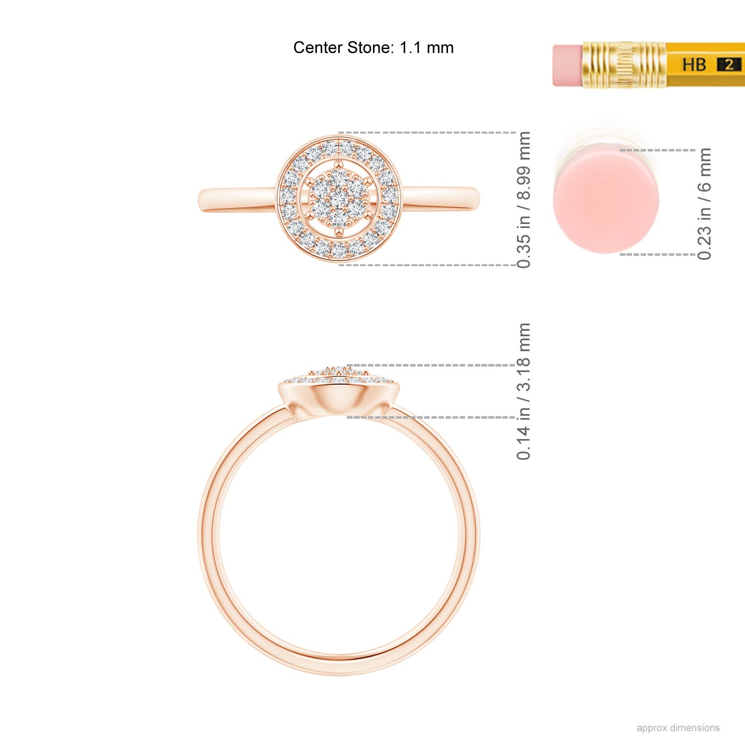 G, VS2 / 0.14 CT / 14 KT Rose Gold