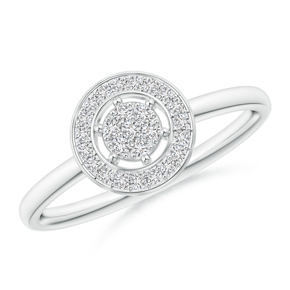 1.1mm HSI2 Diamond Clustre Halo Ring in White Gold 