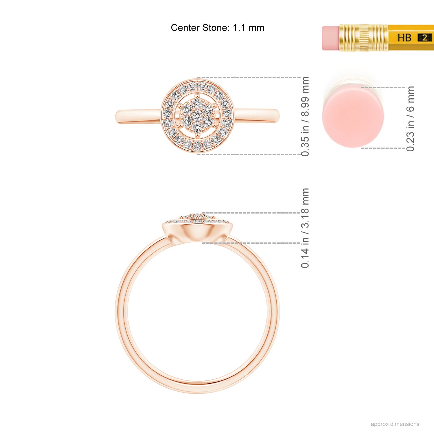 I-J, I1-I2 / 0.14 CT / 14 KT Rose Gold