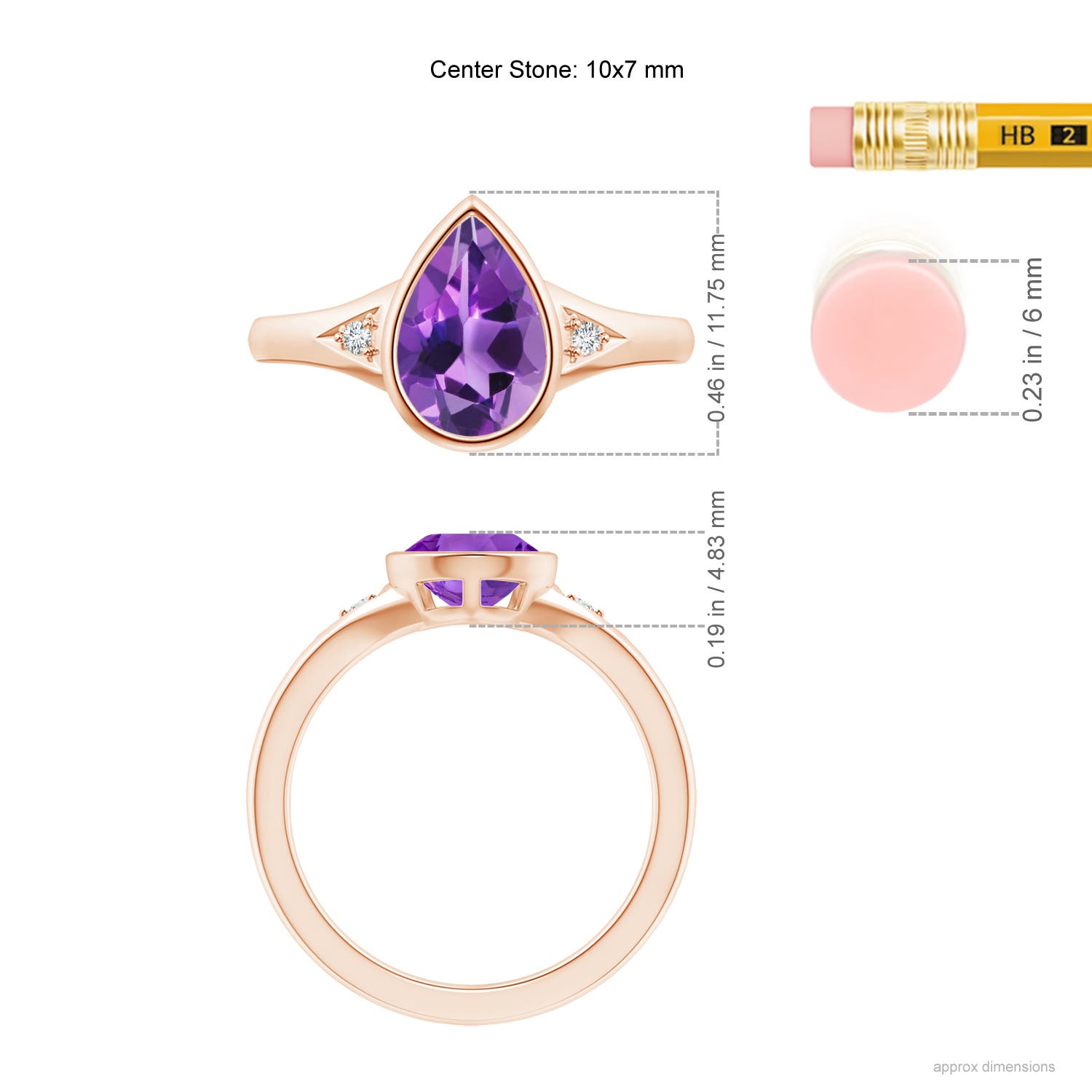 AAA - Amethyst / 1.62 CT / 14 KT Rose Gold