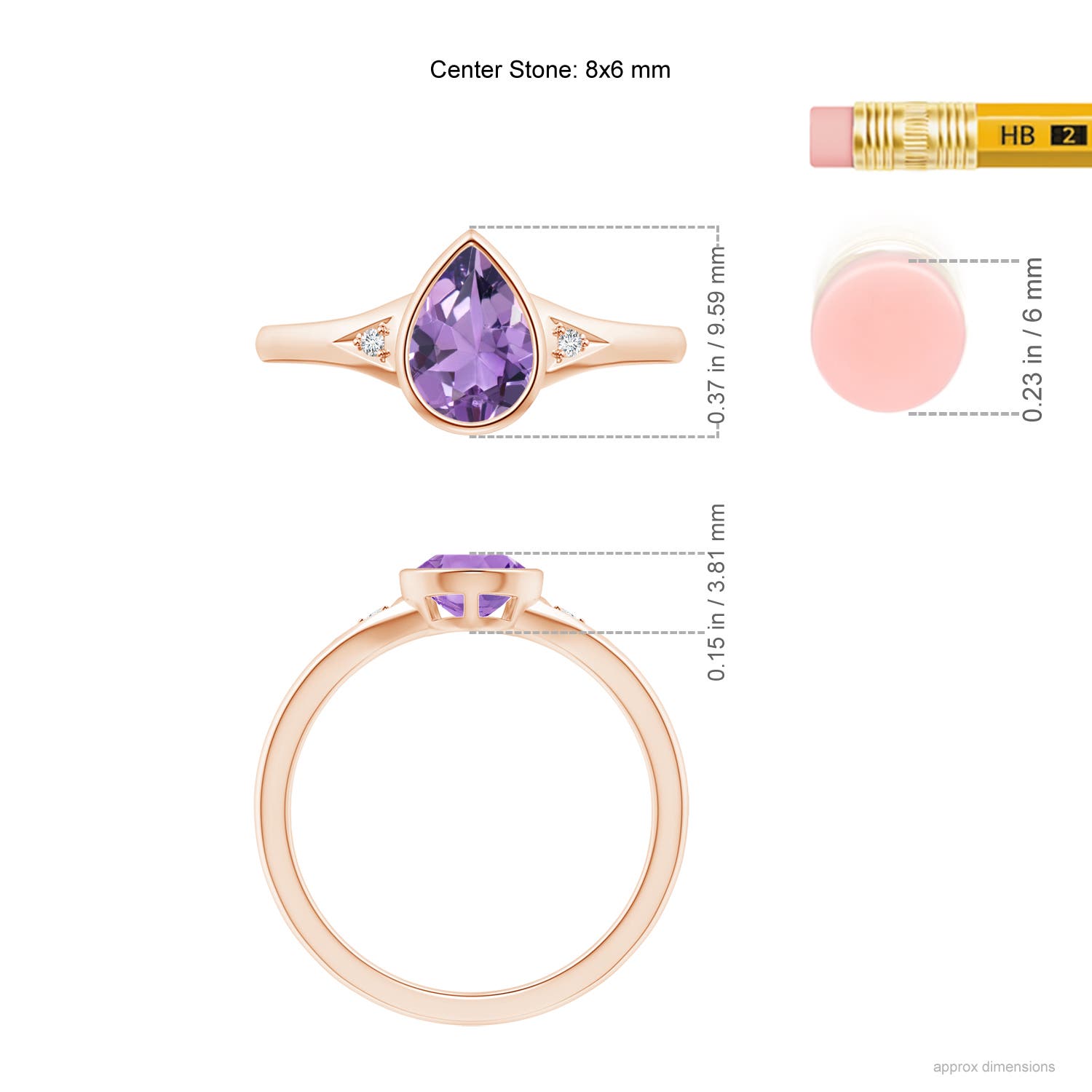 A - Amethyst / 1.02 CT / 14 KT Rose Gold