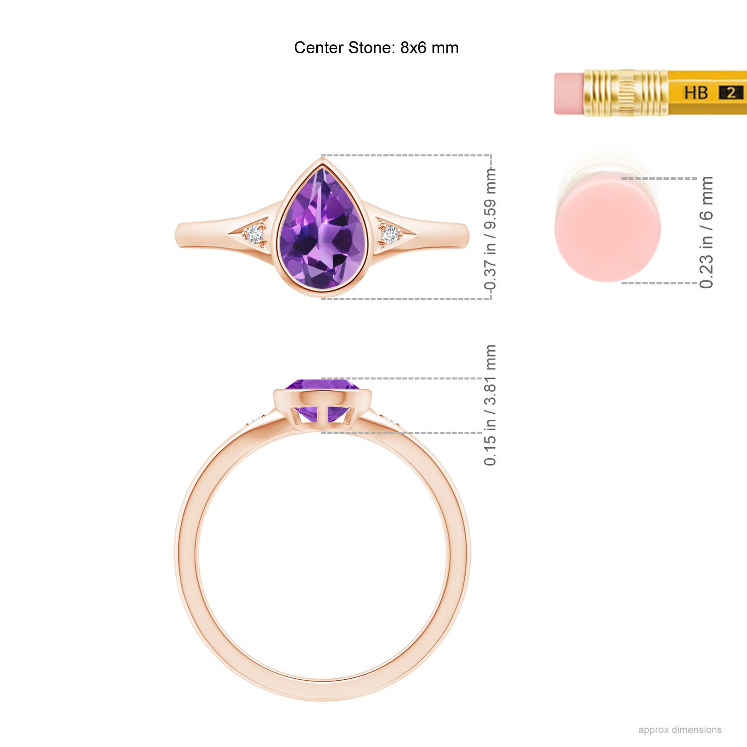 AAA - Amethyst / 1.02 CT / 14 KT Rose Gold