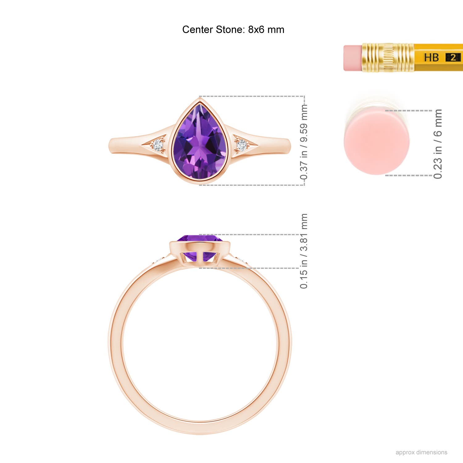 AAAA - Amethyst / 1.02 CT / 14 KT Rose Gold