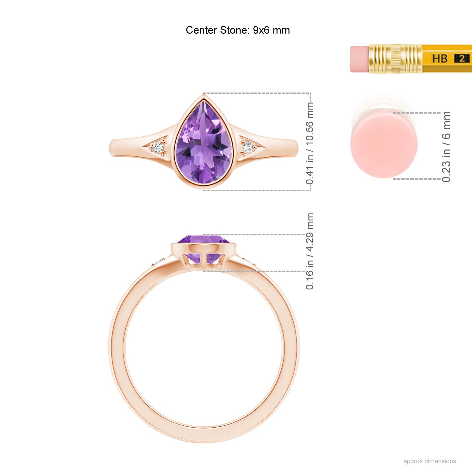 AA - Amethyst / 1.07 CT / 14 KT Rose Gold