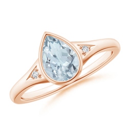 Side Stones Rose Gold Aquamarine Rings